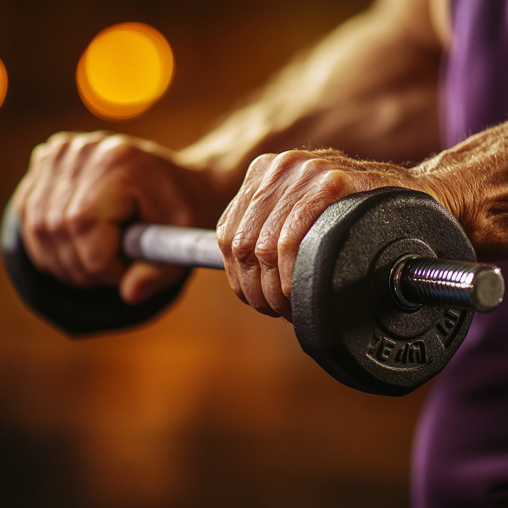 Вправа для зміцнення м'язів рук з легкими гантелями